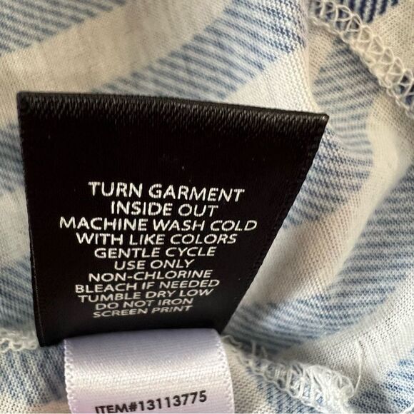 ‎Blue and White Striped High Neck Smocked Top - 00 - Picture 10 of 11